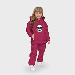 Детский костюм оверсайз Skull Music lover, цвет: маджента — фото 2