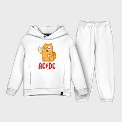 Детский костюм оверсайз ACDC rock cat, цвет: белый