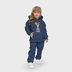 Детский костюм оверсайз Мопс уличный стиль, цвет: тёмно-синий — фото 2