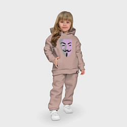 Детский костюм оверсайз Маска Гая Фокса, цвет: пыльно-розовый — фото 2