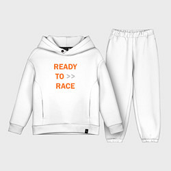 Детский костюм оверсайз KTM READY TO RACE спина Z, цвет: белый