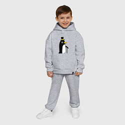 Детский костюм оверсайз Пингвин в шляпе, цвет: меланж — фото 2