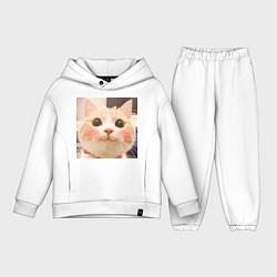 Детский костюм оверсайз Мем про котов, цвет: белый