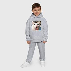 Детский костюм оверсайз Мем про кота, цвет: меланж — фото 2