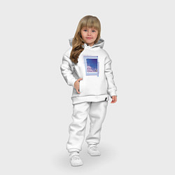 Детский костюм оверсайз Vaporwave Аниме Пейзаж, цвет: белый — фото 2