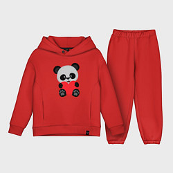 Детский костюм оверсайз Love Панда, цвет: красный