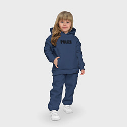 Детский костюм оверсайз POLIZEI Полиция Надпись Черная, цвет: тёмно-синий — фото 2