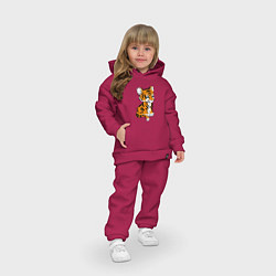 Детский костюм оверсайз Little Tiger, цвет: маджента — фото 2