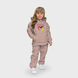 Детский костюм оверсайз Armenia Heart, цвет: пыльно-розовый — фото 2