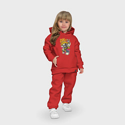 Детский костюм оверсайз Скелетон рокер, цвет: красный — фото 2