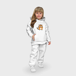Детский костюм оверсайз Испуганный тигренок, цвет: белый — фото 2
