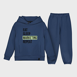 Детский костюм оверсайз Eat Sleep Marketing Repeat, цвет: тёмно-синий