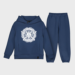 Детский костюм оверсайз Руны, топоры и шлем, цвет: тёмно-синий