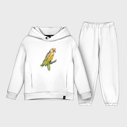 Детский костюм оверсайз Любимый попугай, цвет: белый