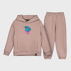 Детский костюм оверсайз Mr Beast Gaming, цвет: пыльно-розовый