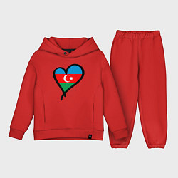 Детский костюм оверсайз Azerbaijan Heart, цвет: красный
