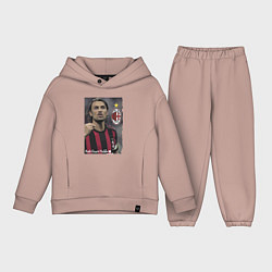 Детский костюм оверсайз Paolo Cesare Maldini - Milan, captain цвета пыльно-розовый — фото 1