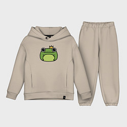 Детский костюм оверсайз Frog Lucky король, цвет: миндальный