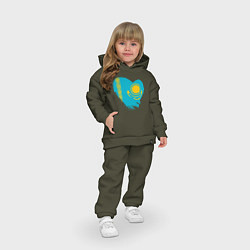 Детский костюм оверсайз Сердце - Казахстан, цвет: хаки — фото 2