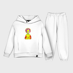 Детский костюм оверсайз Гомер - бог пончиков, цвет: белый