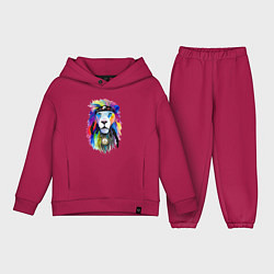 Детский костюм оверсайз Color lion! Neon!, цвет: маджента