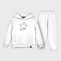 Детский костюм оверсайз КОТИК АНГЕЛ CAT ANGEL, цвет: белый