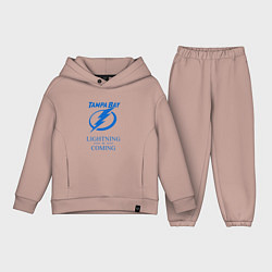Детский костюм оверсайз Tampa Bay Lightning is coming, Тампа Бэй Лайтнинг, цвет: пыльно-розовый