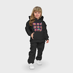 Детский костюм оверсайз Значки на Сенди Пины Бравл Старс, цвет: черный — фото 2