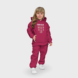 Детский костюм оверсайз Охрана - Французский бульдог, цвет: маджента — фото 2