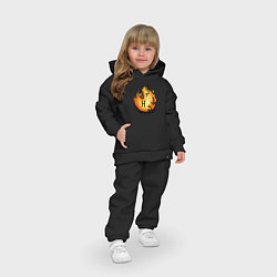 Детский костюм оверсайз Вызывайте пожарных - Я огонь, цвет: черный — фото 2