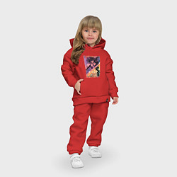 Детский костюм оверсайз Наранча Гирга из ДжоДжо, цвет: красный — фото 2