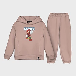 Детский костюм оверсайз Knuckles Echidna Sonic Video game Ехидна Наклз Вид, цвет: пыльно-розовый
