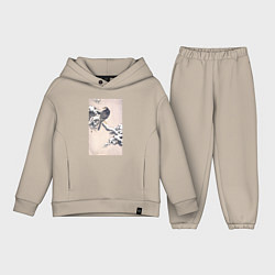 Детский костюм оверсайз Goshawk on Snow-covered Pine Bough, цвет: миндальный