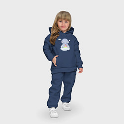 Детский костюм оверсайз Милый Слонёнок На Облаке Кушает Арбуз, цвет: тёмно-синий — фото 2