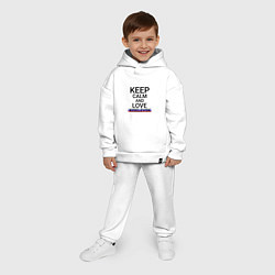 Детский костюм оверсайз Keep calm Kiselevsk Киселевск, цвет: белый — фото 2