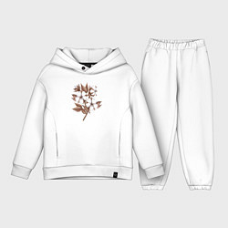 Детский костюм оверсайз Цветы хлопка в букете, цвет: белый