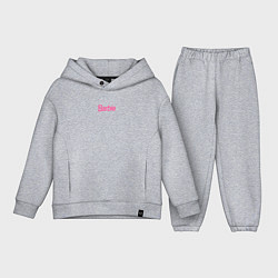 Детский костюм оверсайз Barbie mini logo, цвет: меланж