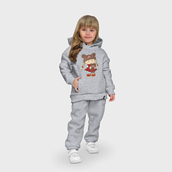 Детский костюм оверсайз GIRL WITH A TEDDY BEAR, цвет: меланж — фото 2