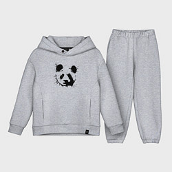 Детский костюм оверсайз Прикольный панда - клякса, цвет: меланж
