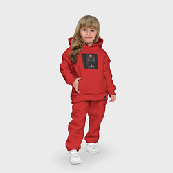 Детский костюм оверсайз Оранжевая луна и медведь шаман, цвет: красный — фото 2