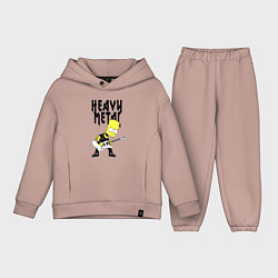Детский костюм оверсайз Барт Симпсон - heavy metal, цвет: пыльно-розовый