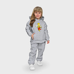 Детский костюм оверсайз Барт Симпсон - купидон, цвет: меланж — фото 2