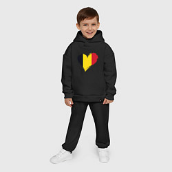 Детский костюм оверсайз Сердце - Бельгия, цвет: черный — фото 2