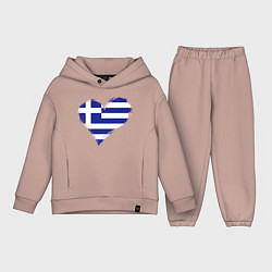 Детский костюм оверсайз Сердце - Греция, цвет: пыльно-розовый