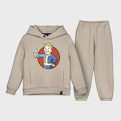 Детский костюм оверсайз Vault boy like, цвет: миндальный