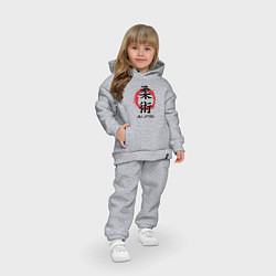 Детский костюм оверсайз Jiu jitsu red splashes logo, цвет: меланж — фото 2