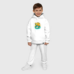 Детский костюм оверсайз Акула серфингист будь свободным, цвет: белый — фото 2