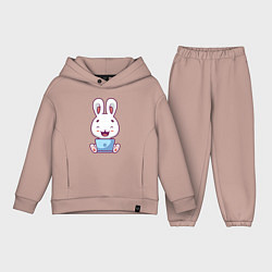 Детский костюм оверсайз Весёлый кролик, цвет: пыльно-розовый
