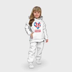 Детский костюм оверсайз Россия в моём сердце, цвет: белый — фото 2