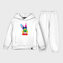 Детский костюм оверсайз Радужный кролик, цвет: белый